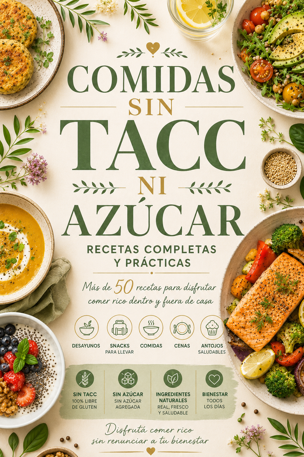 COMIDAS SIN TACC NI AZUCAR + 3 BONOS